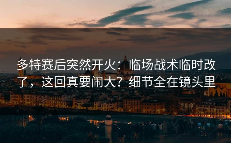 多特赛后突然开火：临场战术临时改了，这回真要闹大？细节全在镜头里