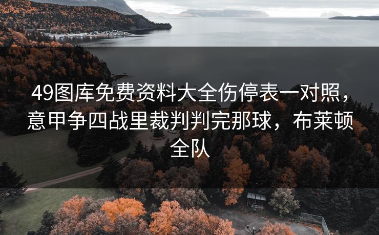 49图库免费资料大全伤停表一对照,意甲争四战里裁判判完那球,布莱顿全队 49图库免费资料大全伤停表一对照,意甲争四战里裁判判完那球,布莱顿全队